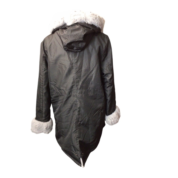 ASA Fashion Group Black Ski Jacket with Soft Gray Fur Trim M - Picture 3 of 5